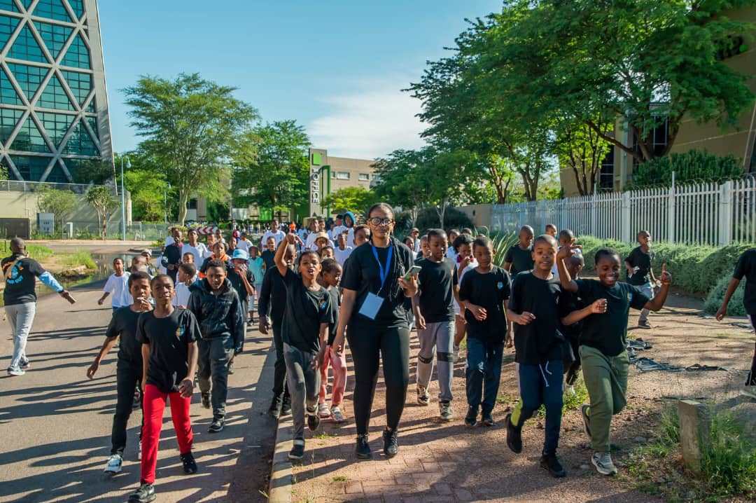 Kids running at event